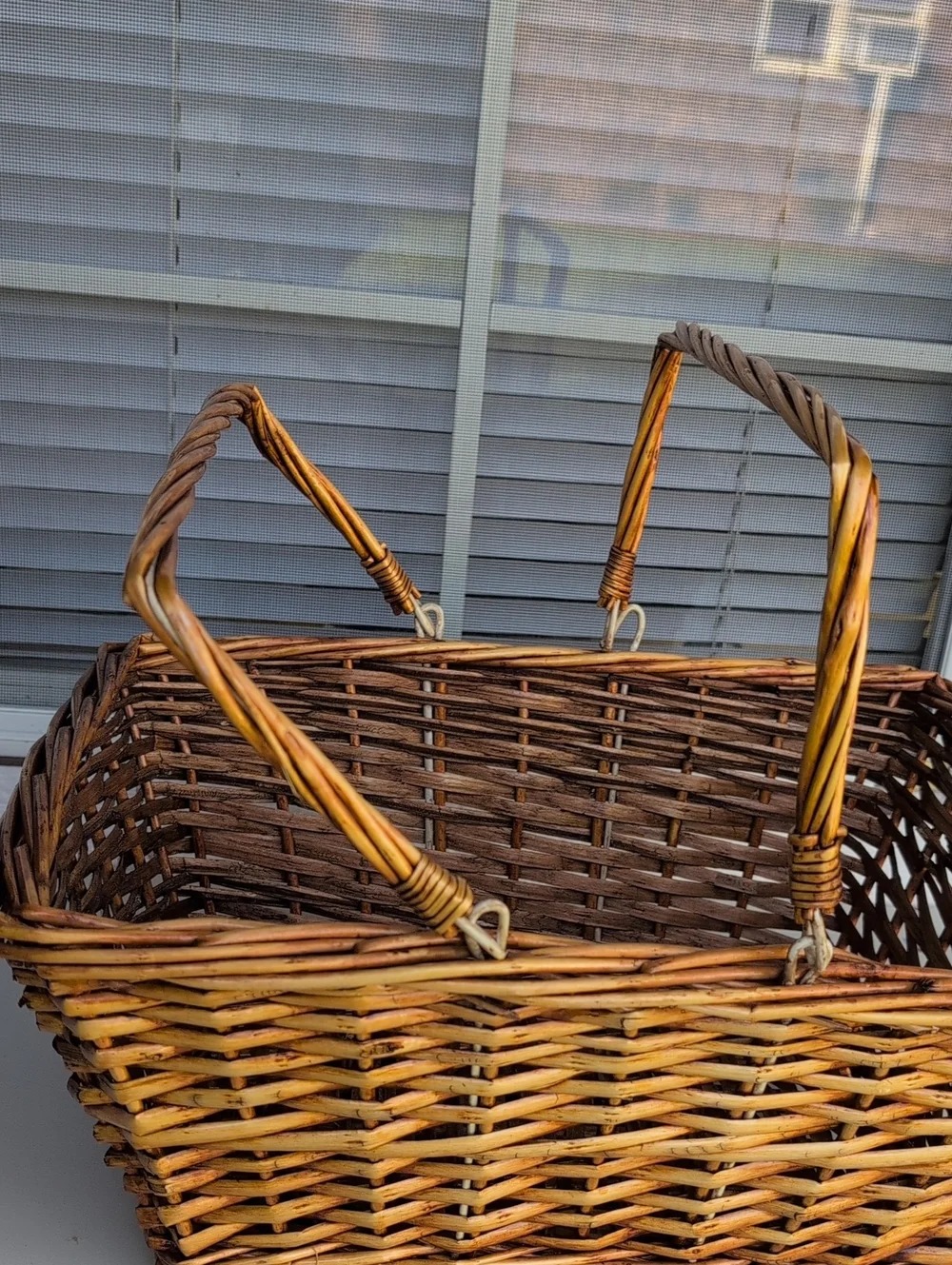 Vintage Woven Double-Handle Storage Basket - Brown (226)